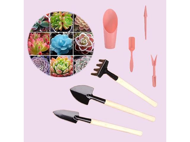 Plant Pot Gardening Tool Shovel Bucket Spoon Bucket Seedling Puncher Iron Harrow Shovel Mini Garden Planting Mini Plant Care Tool Set of 7