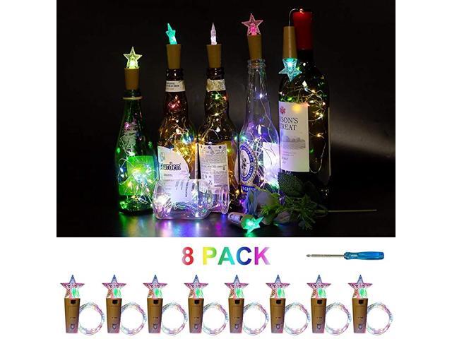 Cork Lights for Wine Bottle Battery Operated Fairy Lights 66ft 20 LED String Lights Starry Firefly Lights DIY Decorative Lighting for Wedding Party