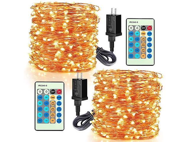 LED Decorative Fairy String Lights 99ft 300 LEDs Dimmable OutdoorIndoor Starry String Lights Warm White Copper Lights with Remote Control for