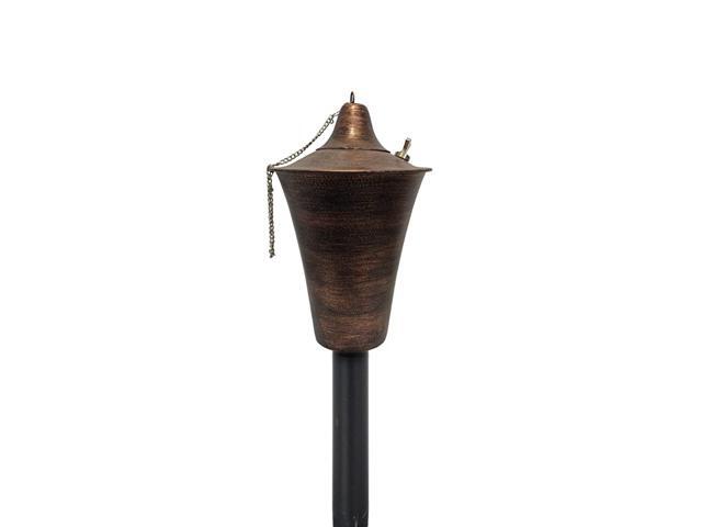 Outdoor Tiki Style Torch Elegant Oil Lamp Includes Matching Snuffer Fiberglass Wick and 54 Metal Pole Quick Easy Set Up as Landscape Lighting or