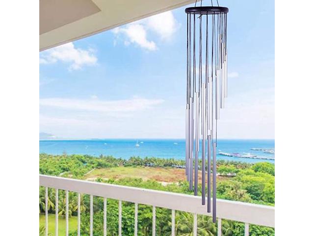 Garden Large Wind Chimes With S Hook 18 Silver Frosted Aluminum Tubes Wind Chime Mobile Romantic Windchime for Xmas Mom Gifts Home Patio hall