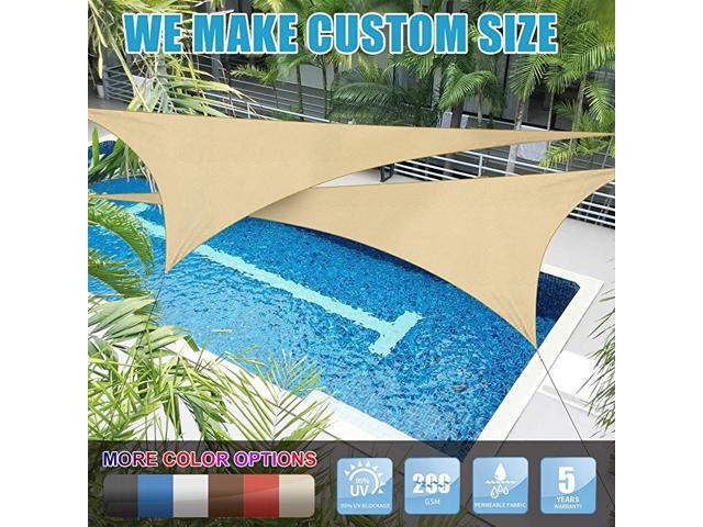 Custom Size 14 x 14 x 14 Black Triangle Sun Shade Sail ATAPT28 Canopy Awning 95 UV Blockage Water amp Air Permeable Commercial and Residential