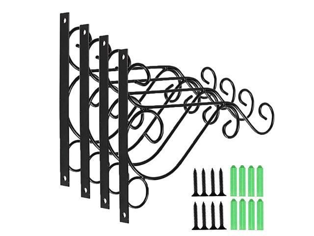 Plants Pot Hooks for LanternsPlantersHanging Bird FeedersWind ChimesOrnaments 4 Pcs Black