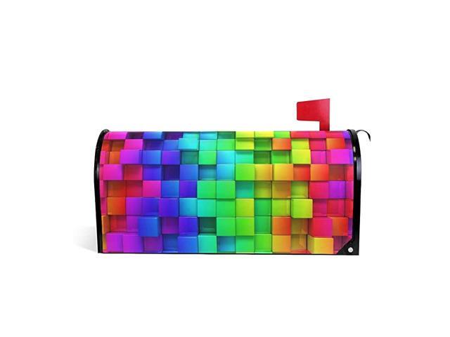 JOYPRINT Magnetic Mailbox Cover Rainbow Box Colorful Standard Size 21quot x 18quot Mailbox Wrap Cover Home Garden Decoration