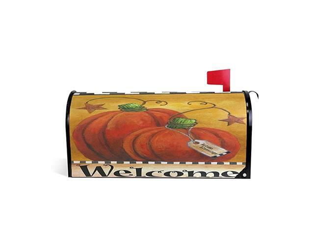 Pumpkin Welcome Mailbox Cover Standard Magnetic Mailbox Cover Wraps for Outside Garden Home Decor
