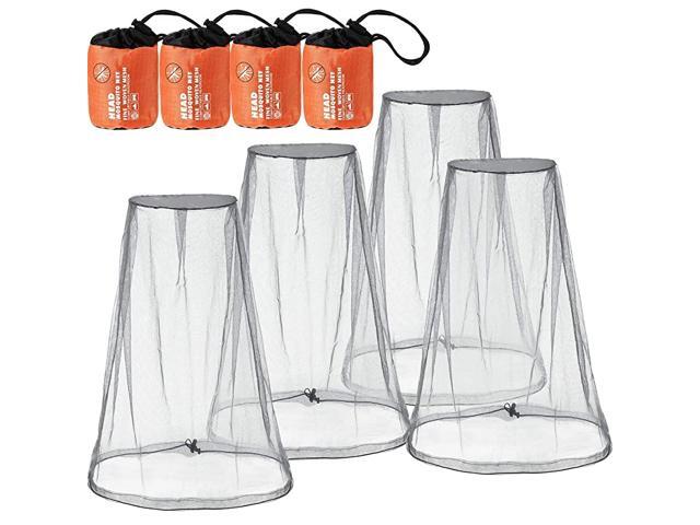 Pack Mosquito Head Net Face Mesh Net Head Protecting Net for Outdoor Hiking Camping Climbing Walking Mosquito Fly Insects Bugs Preventing Big Size