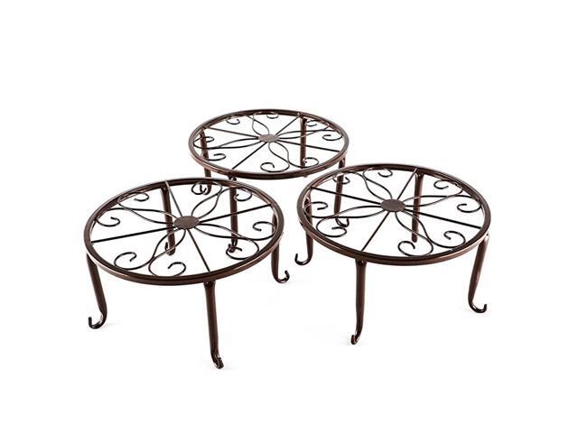 3 in 1 Potted Plant Stand Floor Flower Pot RackIron Rack Bronze