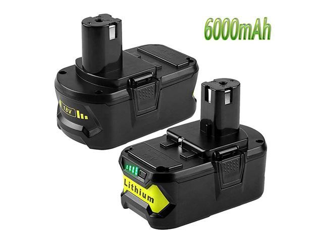 6000mAh P108 Battery for Ryobi 18V Battery Lithium ion Replacement for Ryobi one+ P108 P105 P102 P103 P107 P109 P104 Tools Batteries 2 Packs