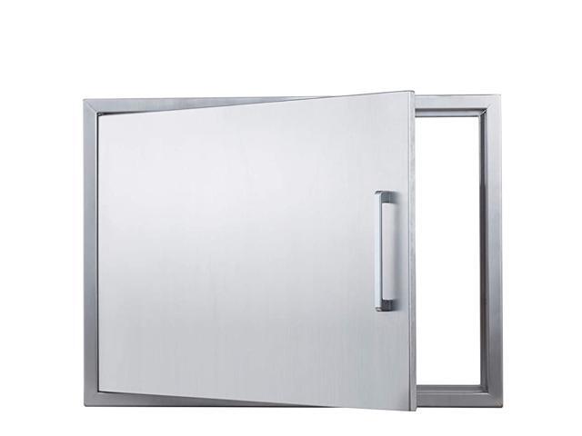 BBQ Access Door Stainless Steel17quot by 23quot Horizontal Single Door Reversible Open Left or RightFlush Mount for Outdoor Kitchen