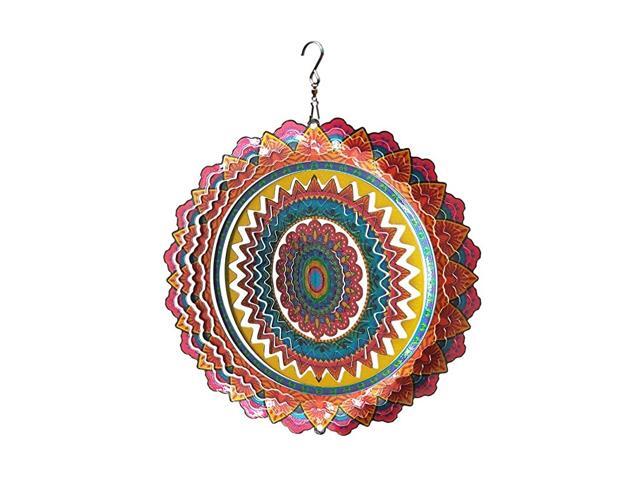 Stainless Steel Wind Spinner Worth Gift Indoor Outdoor Garden Decoration Crafts Ornaments 6 Inch Multi Color Mandala Wind Spinners