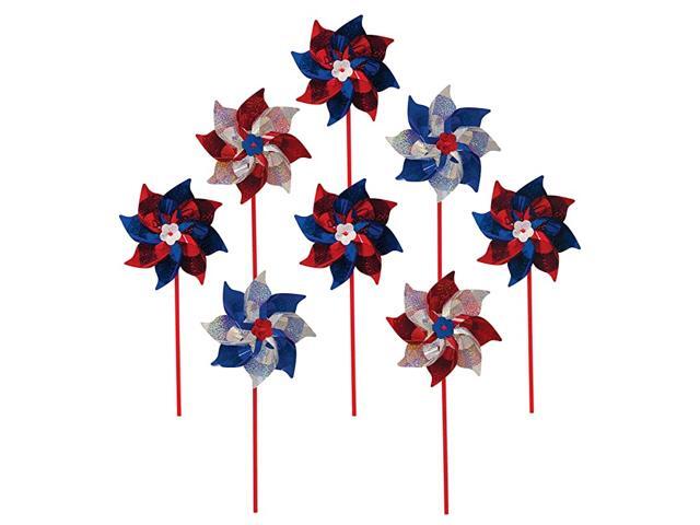 Patriotic Mylar Pinwheel Spinners 8 PC assortment