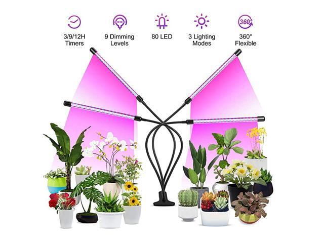 Grow Lights for Indoor Plants Plant Lights for Indoor Plants Full Spectrum 80 RedBlue LED Auto ONOff 3912H Timer 9 Dimmable Brightness Indoor Grow