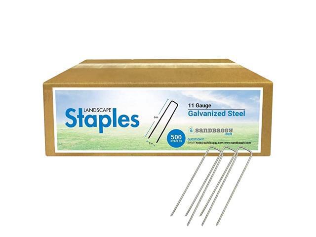 6 Inch Long Galvanized Landscape Staples ~ SOD Staples Garden Stakes Square Pins 500 Staples