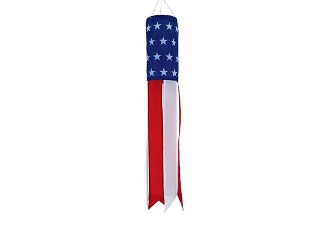 Stars and Stripes 24 Inch Windsock Patriotic Hanging Decoration Red White and Blue