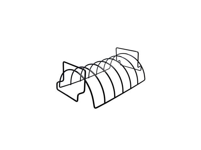 Grill Rib Rack for BBQ Large NonStick Stainless Steel Rib Roast Rack Holder for Grilling to Hold 6 Rib Rack Black