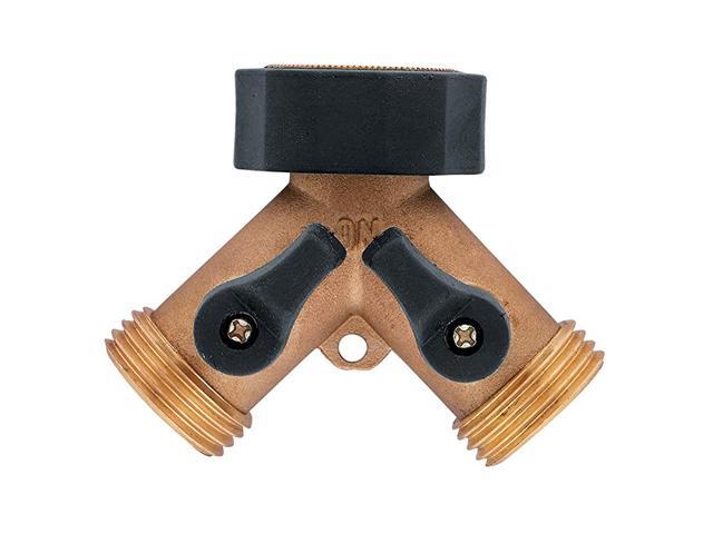 Brass DualOutlet Faucet Adapter Brown