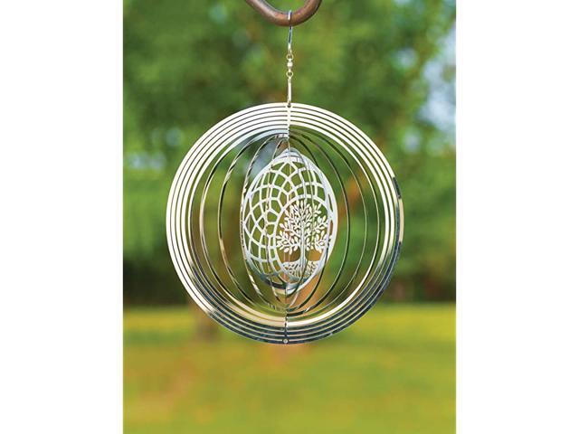 Kinetic 3D Metal Outdoor Garden Decor Wind Spinner Tree of Life Dreamcatcher