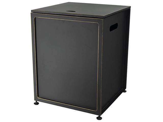 67635 Cover Hideaway Table for Gas Fire Pits Suitable for Any 20lb Propane Tanks Black