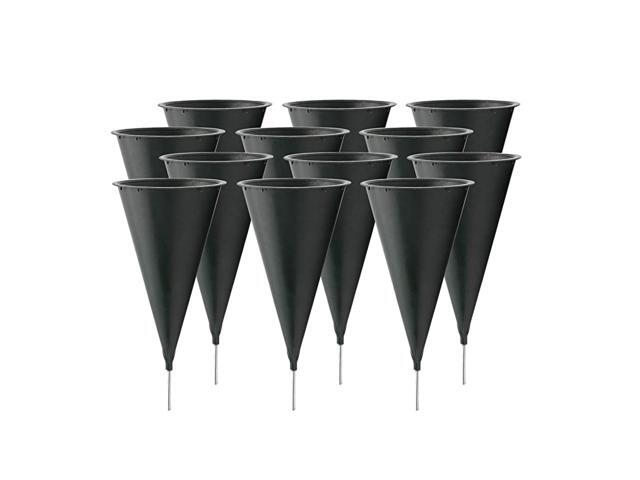 Cemetery Flower Vase Cone for Graveside Memorial with Metal Stake Medium 975 X 4 inch 12 Pk