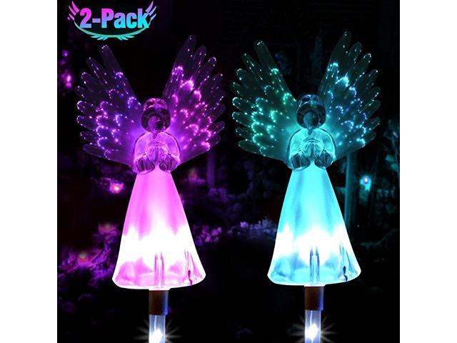 Solar Angel Lights Housewarming Gifts for Mothers Day Mom WomenSolar Garden Stake Lights for Cemetery Grave Yard Patio Outdoor DecorationMemorial