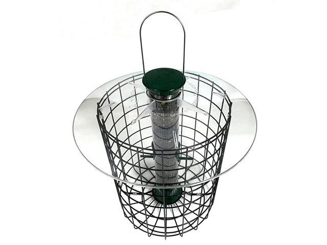 Domed Cage Sunflower Seed Bird Feeder 15 Inches 4 Ports Green