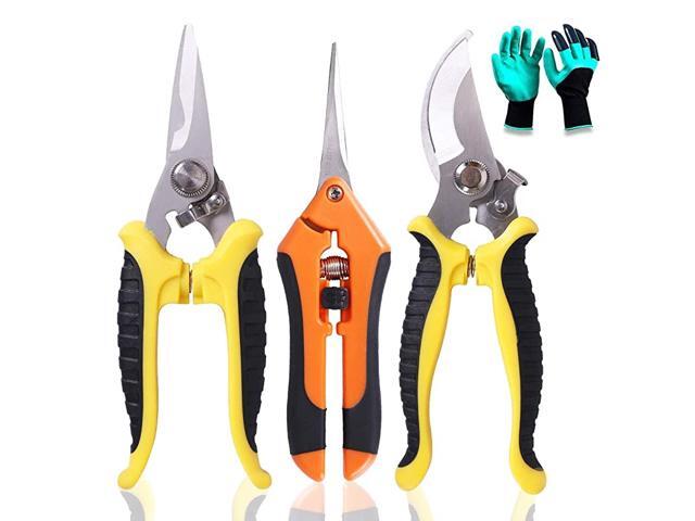 3 Pack Gardening Pruner Shears Stainless Steel Blades Garden Cutter Clippers Pruning Hand Tools Garden Scissors Kit