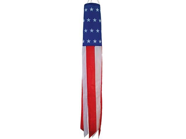 Stars and Stripes 50 Inch Windsock Patriotic Hanging Decoration Red White and Blue