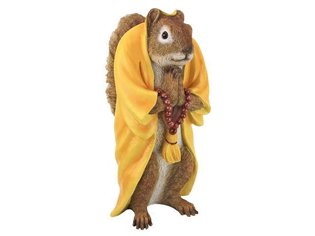 QM17041 Sensei Monk Zen Garden Squirrel Animal Outdoor Statue 105 Inch multicolor