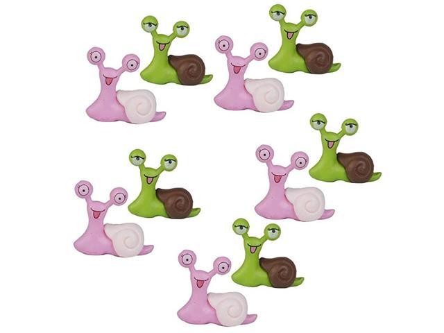 6pcs Miniature Snail Figurine Plastic Craft Miniascape Garden Home Ornaments