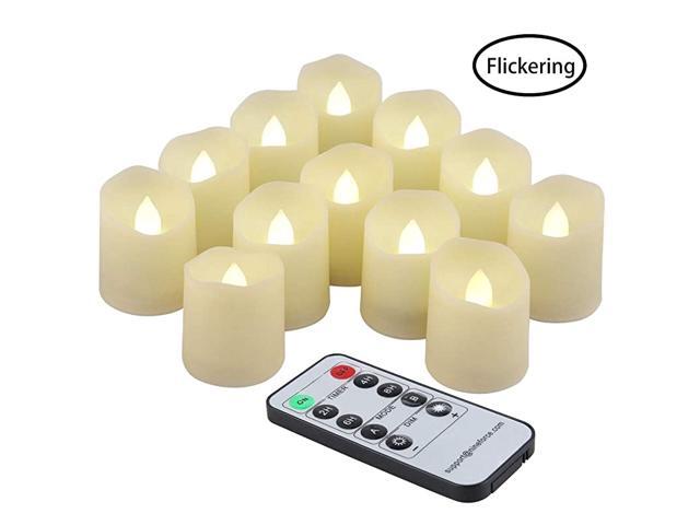Lights Battery Operated Candles with Remote Flameless Votive Candle LED Light with Timer Realistic Flickering lights Fake Candle Holiday Decoration