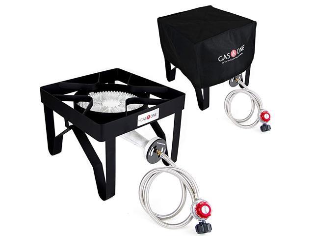 B5450+50480 Gas ONE Burner with Cover Propane Stove 200000 BTU Black