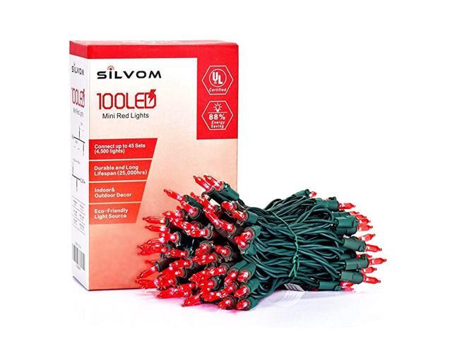 Red Christmas Lights 33ft 100 LED Xmas Christmas Lights 120V UL Certified LED String Lights for Halloween Christmas Tree Wedding Party Patio