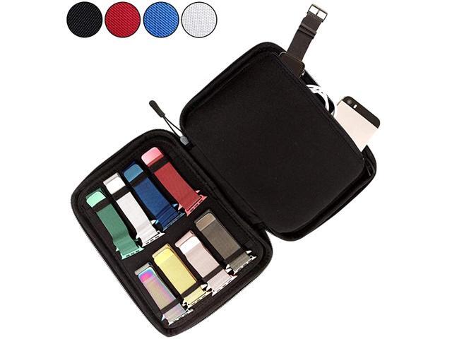 Smart Watch Bands Travel Carrying CaseFolder Organizer for Apple Watch Bands Stores 1224 Straps Extra Pocket for Additional Storage Black