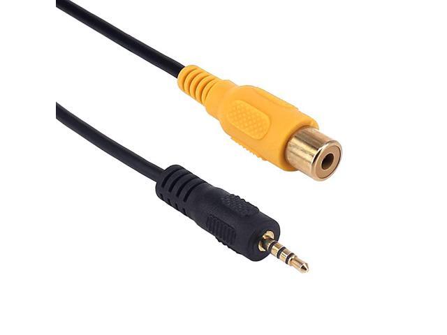 25mm to RCA Cable Gold Plated AVin Aux 25mm TRRS Male Plug to RCA Female Audio Adapter Converter Cord 03m for GPS Tablet Dash Cam DVR Backup Camera