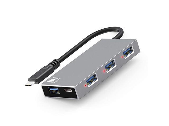 USB C Hub with Led Light 4 USB30 Port and 1 PD Port with 100W Power Delivery Type C to USB A Adapter Expander for MacBook Pro iMac Chromebook
