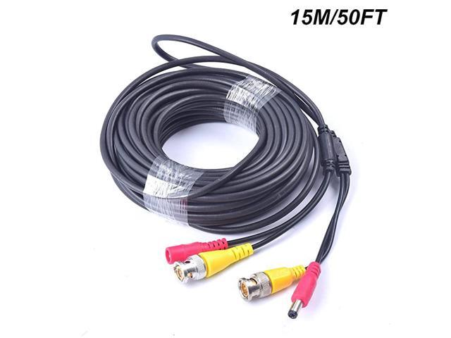 50 Feet AllinOne BNC Video Power DC Extension Cable for CCTV Security Camera Home Surveillance ClosedCircuit TV System