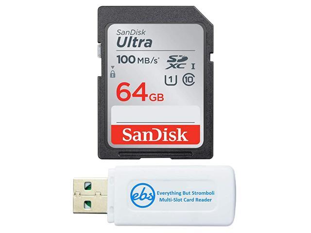 64GB SDXC SD Ultra Memory Card Works with Canon EOS Rebel T7 Rebel T6 77D Digital Camera Class 10 SDSDUNR064GGN6IN Bundle with 1 Everything But
