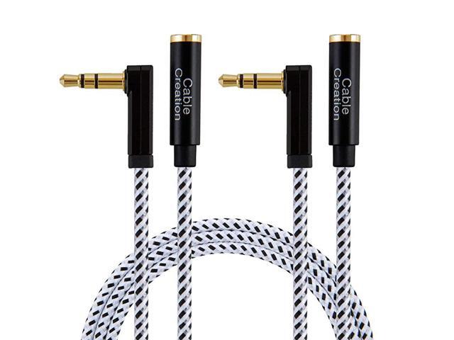 35mm Headphone Extension Cable 35mm Male to Female Stereo Audio Extension Cable90 Degree Right Angle Aux Cable with Gold Plated Connector 15Feet