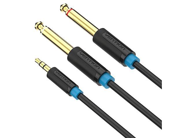 10FT 24K 15U Gold Plated 35mm 18 Male TRS to Dual 635mm 14 Male TS Mono YCable Splitter Cord for iPhone iPod LaptopPower AmplifierMicrophone and