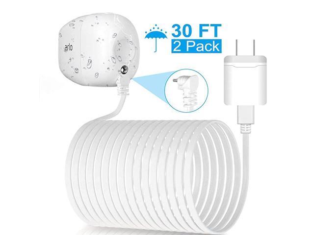 30 Feet Right Angled Micro USB Power Cable with QC 30 Charger Brick 2PackPower Supply Adapter and Charging CordOutdoor Quick Charger for Arlo
