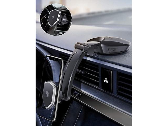 Magnetic Phone Car Mount Universal Dashboard Car Phone Holder with Strong Suction Cup and Comes with Air Vent Holder Compatible with Apple iPhone