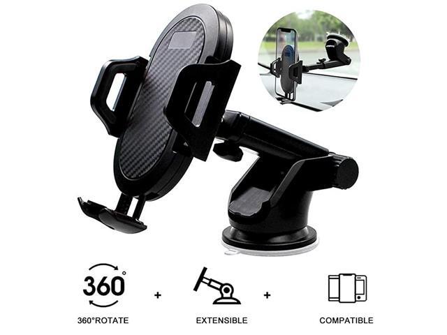 Mount for Cell Phone Dashboard Windshield Smartphone Holder Stand Black Compatible iPhone 11 Pro XS Max X XR 8 Plus Samsung Galaxy S20 S10 S9 S8