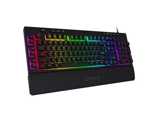 K512 Shiva RGB Backlit Membrane Gaming Keyboard with Multimedia Keys Quiet Mechanical Feeling Keyboard 6 Extra OnBoard Macro Keys Dedicated Media