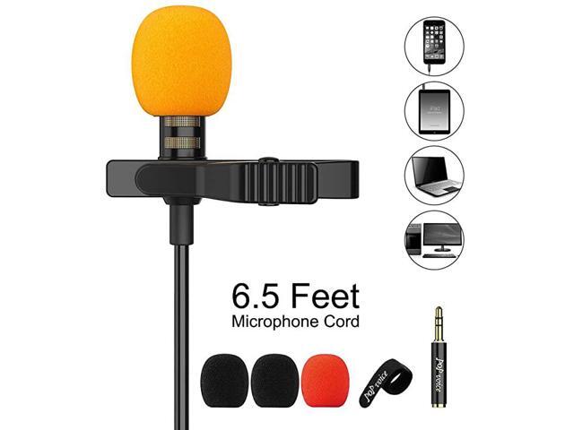 Upgraded Lavalier Lapel Microphone Omnidirectional Condenser Mic for Apple iPhone iPad Mac Android Smartphones Youtube Interview Studio Video