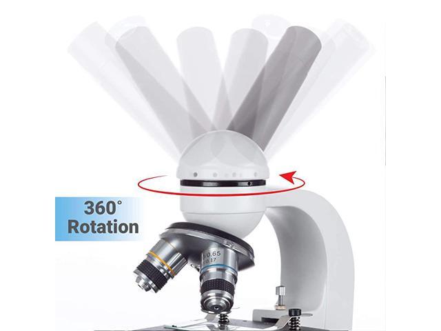 M150CEA 40X1000X LED Cordless AllMetal Framework FullGlass Optical Lens Student Compound Microscope with Coarse amp Fine Focusing + Digital Camera