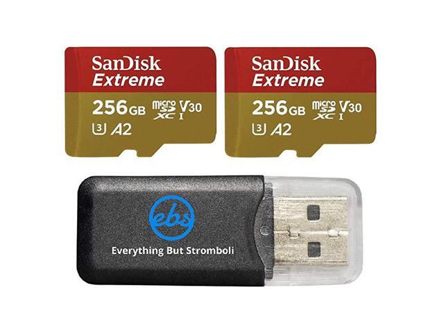 256GB Micro SDXC Extreme Memory Card 2 Pack Works with GoPro Hero 8 Black GoPro Max 360 Action Cam U3 V30 4K Class 10 SDSQXA1256GGN6MN Bundle with