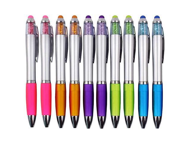 Stylus Pens for Touch Screens Medium Point Pens with Crystals for Women and Kids Black Ink Pen with Stylus Ballpoint Pens with Comfort Grip for the