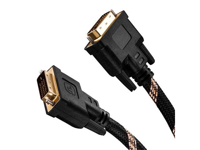 Dual Link Cable 1MNylon Braided D 24+1 Dual Link Male to Male Digital Video Cable Gold Plated with Ferrite Core Support 2560x1600 for Gaming DVD