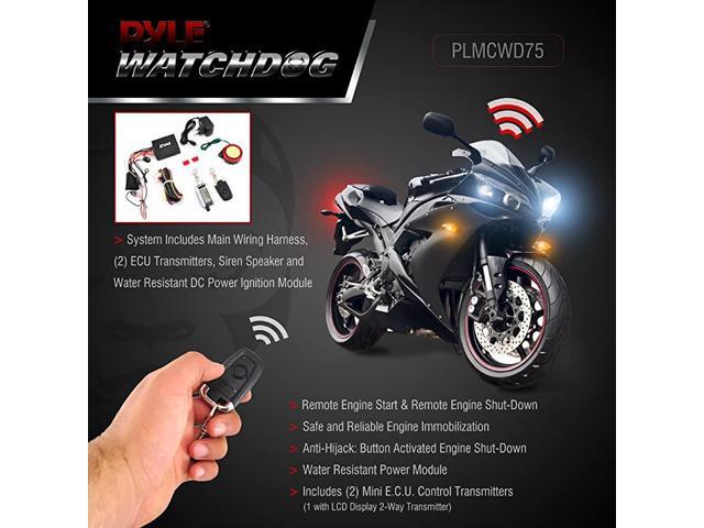 Upgraded WatchDog Motorcycle Alarm Anti Theft Security System Auto ReArm Remote Auto Start ECU Transmitter High Power Speaker PLMCWD75