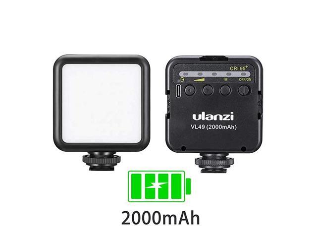 VL49 2000mAh LED Video Light w 3 Cold Shoe Rechargeable Soft Light Panel for DJI OSMO Mobile 3 OM 4 Pocket Zhiyun Smooth Sony ZV1 A7 III RX100 VII